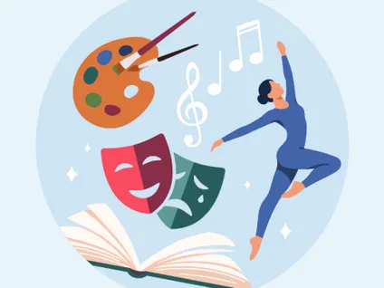 Illustration med kultur och bildning