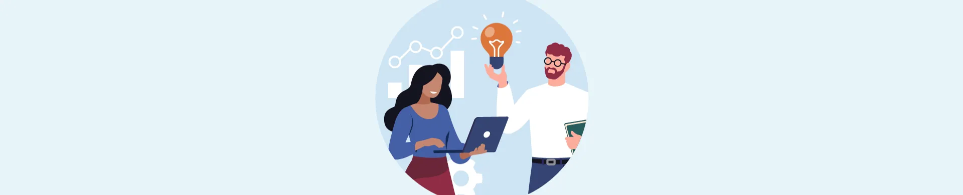 Illustration med näringsliv och innovation
